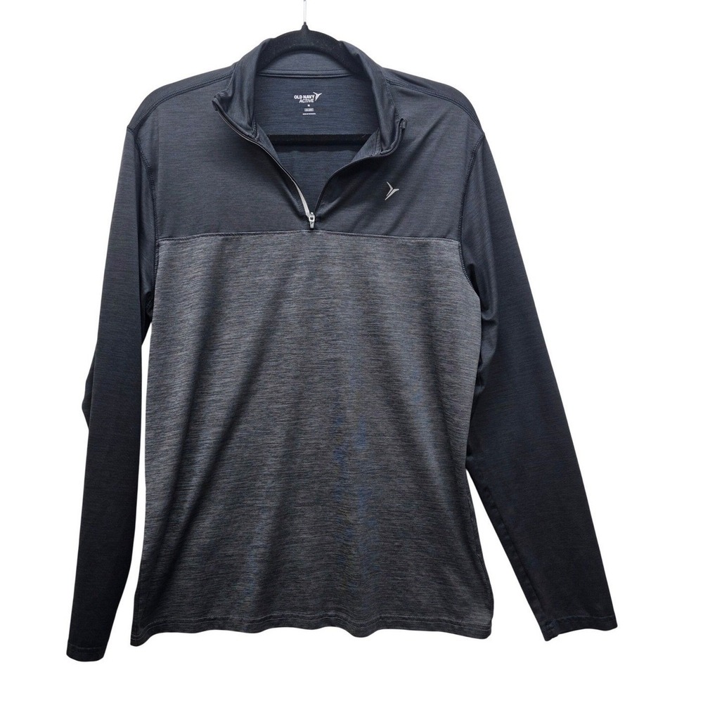 Old Navy Active Mens Go-Dry Quarter Zip‎ Pullover Grey Size M Long Sleeve
